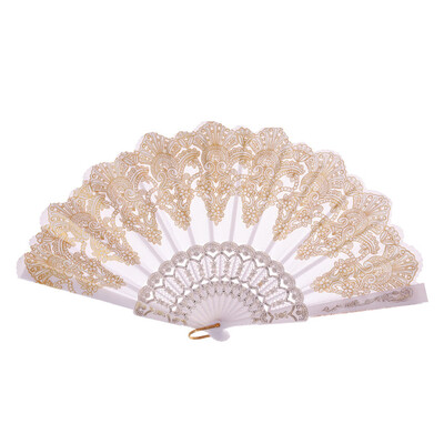 

Siaonvr Chinese Traditional Hollow Fan Wooden Hand Made Exquisite Folding Wedding Gift