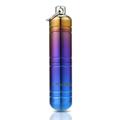 

TOMSHOO Titanium EDC Container Waterproof Capsule Seal Bottle Pills Box Case Keychain Camping Outdoor Survival Emergency Travel K