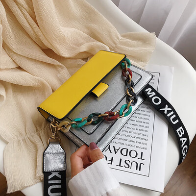 

Summer broadband hit color handbags handbags new 2019 tide Korean version of the wild shoulder slung fashion small square bag