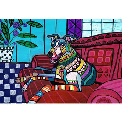 

5D DIY Full Drill Diamond Painting Sitting Dog Cross Stitch Embroidery Kits
