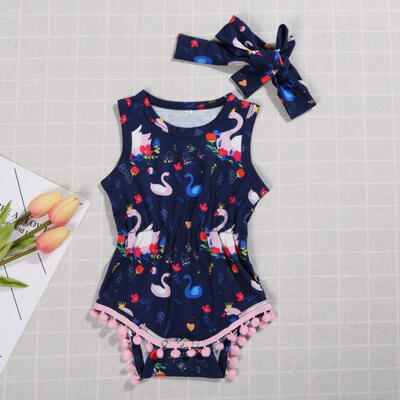 

Swan Toddler Infant Baby Girls Bodysuit Jumpsuit Romper Outfits Sunsuit 2PCS