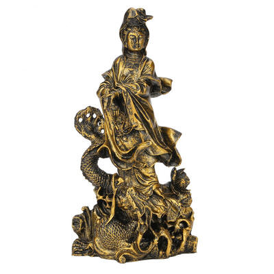 

Greensen Sandstone Gold Avalokitesvara Bodhisattva Statue Religious Sculpture Handmade Craft