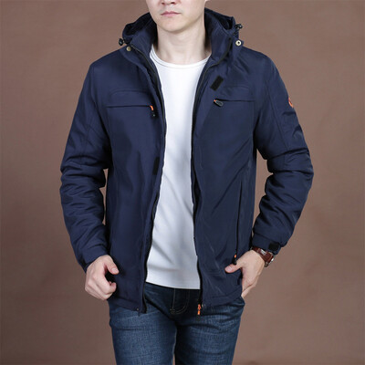 

Gobestart Mens New Fashion Hooded Outdoor Plus Velvet Mountaineering Sportswear
