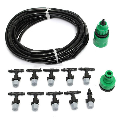 

Garden Patio Water Mister Air Misting Cooling Micro Irrigation System Sprinkler 25M&30 dripper-heads&Timer