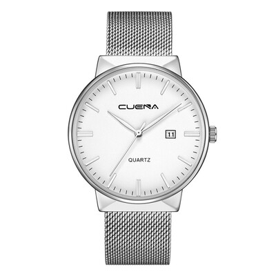 

Gobestart Luxury Ultra Thin Clock Male Steel Strap Date Quartz Watch Mens Wrist Watch