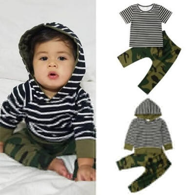 

Toddler Newborn Baby Boy Camo T-shirt TopCamouflage Pants Outfit Clothes