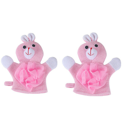 

〖Follure〗1 Pair Compound Cotton Children Bath Rub Gloves Shower Body Wash Puff Mesh