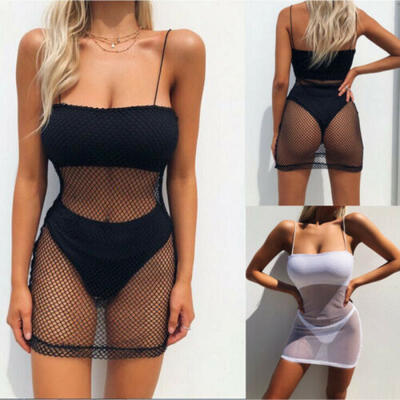 

Womens Beach Dress Cover Up See-through Mesh Sarong Summerwear Swimwear Bikini