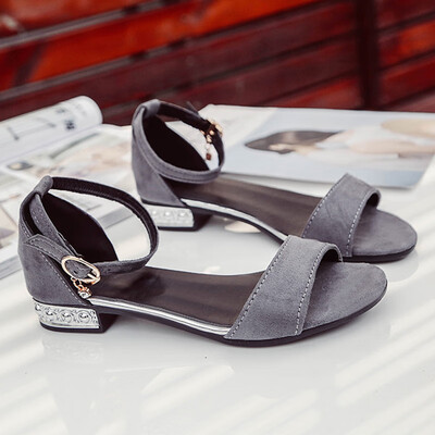 

Xia Ping-sole low-heeled Korean version sandals womens footwear bandage Roman shoes womens shoes Hong Kong style student sho
