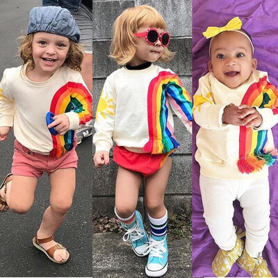 

Hot Baby Girls Kids Pullover T-Shirt Tops Clothes Blouse Sweatshirt Cardigan Top