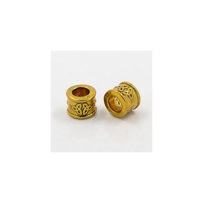 

Large Hole Beads Tibetan Style European Beads Antique Golden Lead Free Cadmium Free&Nickel Free Column with Trinity Knot