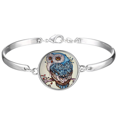 

1 Pc Lovely Owl Animal Silver Bangle Stainless Steel Bracelet Women Jewelry Gift