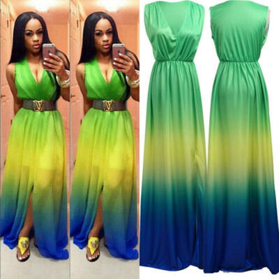

Women Summer Boho Long Maxi Dress Evening Cocktail Party Beach Dresses Sundress