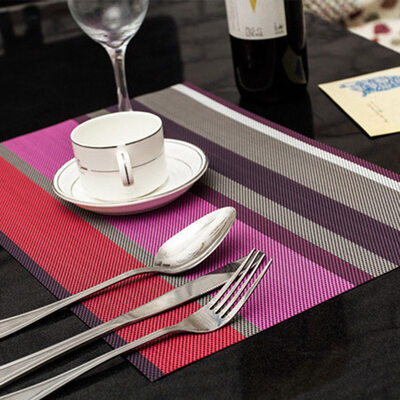 

Low Carbon Waterproof Insulation Placemat Table Mat Coaster Stripe Tableware Mat