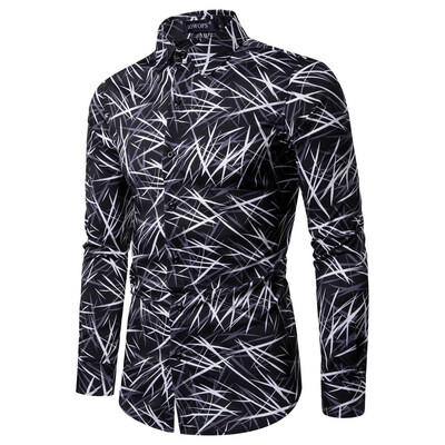 

Toponeto Mens Ethnic Style Vintage Printing Slim Long Sleeve Dress Shirt Blouse Tops