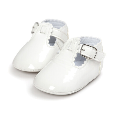 

Vintage Toddler Infant Baby Girl Spring PU Solid Color Princess Shoes Anti-slip Crib Shoes Prewalker