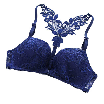 

Toponeto Women Front Buckle Non-steel Bra Sexy Collection Lace Adjustable Underwear