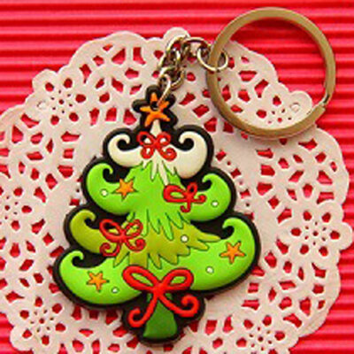 

Cute Christmas Tree Santa Claus Soft PVC Key Chain Party Decor Kids Hot Gift