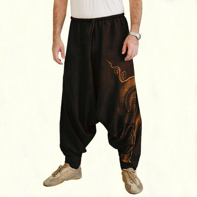 

Men Loose Baggy Pants Drop Crotch Aladdin Ali Baba Yoga Wide Leg Harem Trousers