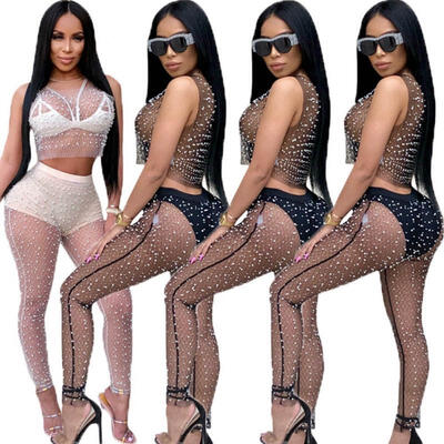 

Women Beach Mesh Sheer Bikini Cover Up Swimwear Bathing Long Pant Trousers Top