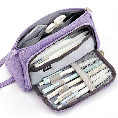 

Tailored Unisex Big Capacity Pencil Case Pen Pouch Holder Makeap Case Storage Bag