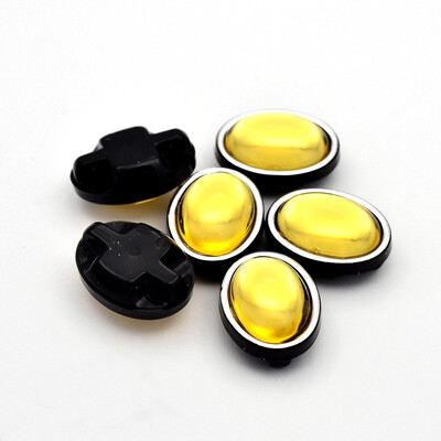 

Sew on Taiwan Acrylic Garment Accessories Oval Yellow 11x9x6mm Hole 1mm