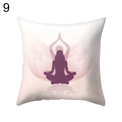 

Cartoon Buddha Lotus Pillow Case Waist Throw Cushion Cover Car Office Home Decor