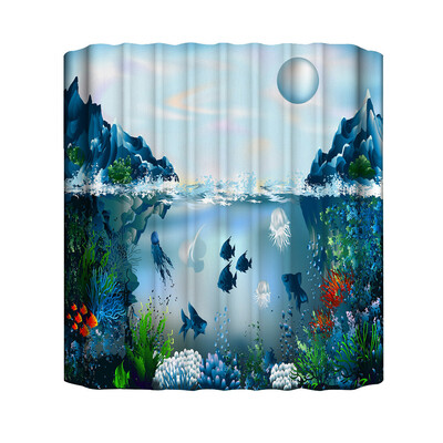 

Toponeto New Waterproof Shower Curtain with 12 Hooks 3D Printed Bathroom Polyester
