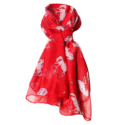 

Gobestart Horse Print Scarf Fashion Farm Animal Lady Wrap Neck Shawl Soft Stole Hot