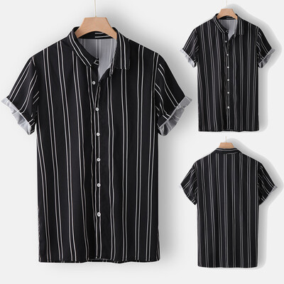 

Tailored Mens Summer Fashion Lapel Multi Pocket Pure Color Short Sleeve Shirt Top Blouse