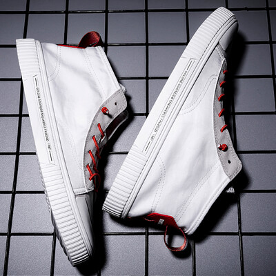 

Mens shoes summer canvas shoes high board shoes cloth shoes leisure small white shoes mens tide shoes 2019 new autumn