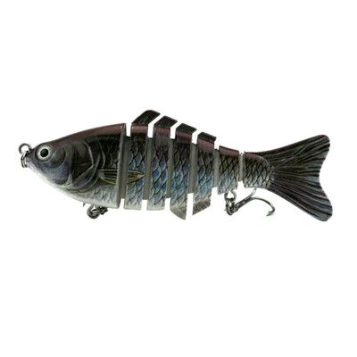 

10CM 3D Artificial Bait False Multi Joint Fish Shape Eco-friendly Plastic Fishing Lure With 2 Treble Hooks