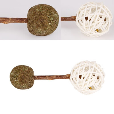 

Pet Cat Catnip Ball Stick Toys Funny Kitten Training Toy Teasing Chasing Catching Toy For Kitten Pet Rattan Ball Lollipop