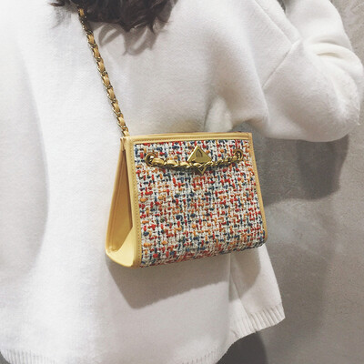 

Popular female bag 2019 new wave fashion woolen chain bag foreign gas Messenger bag wild ins foreign air shoulder bag