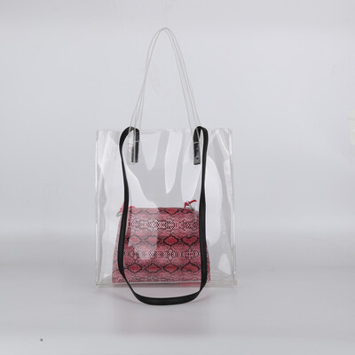 

Tailored Fashion Lady Transparent Jelly Snake Pattern Shoulder Bag Messenger Bag Wallet