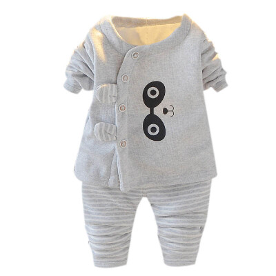 

Newborn Baby Clothes Boy Girl Warm Clothes Cartoon Printed Winter Autumn Coat Trousers Sets Outfits