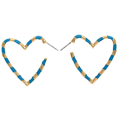 

Punk Color Block Heart Shape Statement Lady Stud Earrings Jewelry Valentine Gift