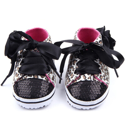 

Baby Girls Cotton Floral Leopard Sequin First Walkers Infant Soft Sole Toddler Shoes