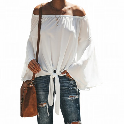 

Long sleeve knotted shirt top