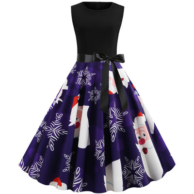

Tailored Women Vintage Sleeveless Christmas 1950s Housewife Evening Party Prom Dress