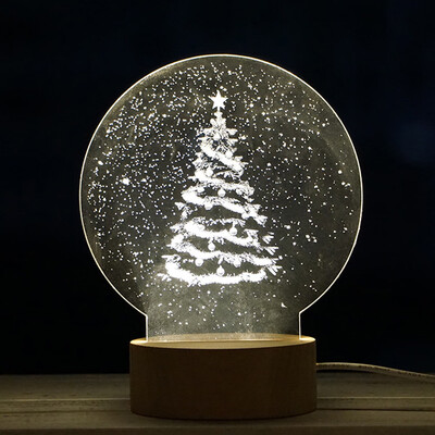 

〖Follure〗Christmas Panel Acrylic 3D LED Christmas Tree Lamp Night Light Desk Gift