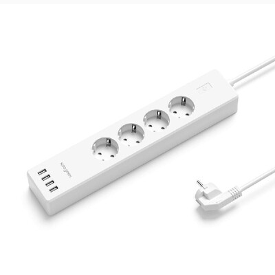 

Koogeek Wi-Fi Enabled Smart Power Strip Surge Protector Individually Controlled 4 AC Outlets 4 USB Ports Works with Alexa ＆ Google