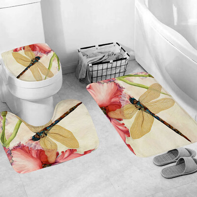 

Gobestart 3pcs Non-Slip Fish Scale Bath Mat Bathroom Kitchen Carpet Doormats Decor