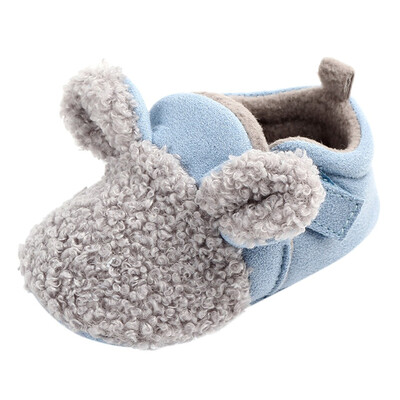 

Newborn Baby Girls Boys Flock Ear Warm Winter First Walker Soft Sole Shoes