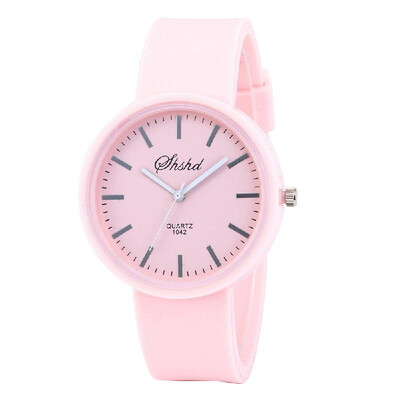 

Women Fashion Simple Wrist Watch Silica Gel Band Alloy Case Quartz Watch