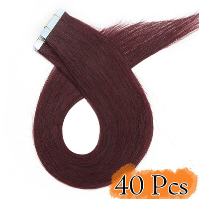 

Tape in Human Hair Extensions Highlight Balayage Long Straight Seamless Skin Weft Glue in Hairpieces Invisible Double Sided Tape