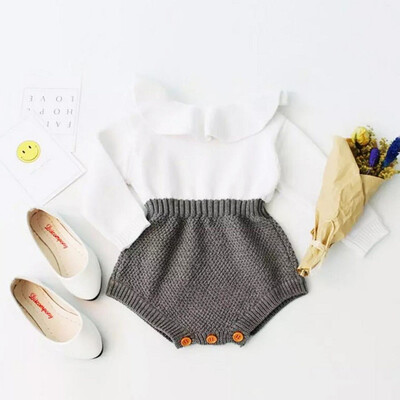 

Infant Baby Girls Wool Knitted Tops Romper Sweater Shorts Outfits Set Clothes