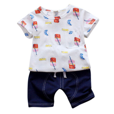 

Infant Kids Shorts Suits Cartoon TopsDenim Shorts Children Tracksuit for Boys Sets 2019 Summer Baby Girls Clothes Sport Suits
