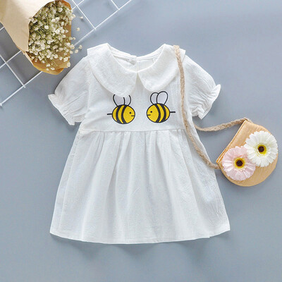 

Summer Baby Kids Girls Princess Short Sleeves Dress Cartoon Party Dress Clothes