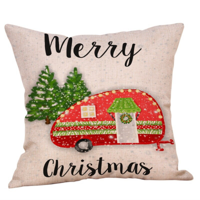 

Tailored Merry Christmas Pillow Cases Cotton Linen Sofa Cushion Cover Home Decor